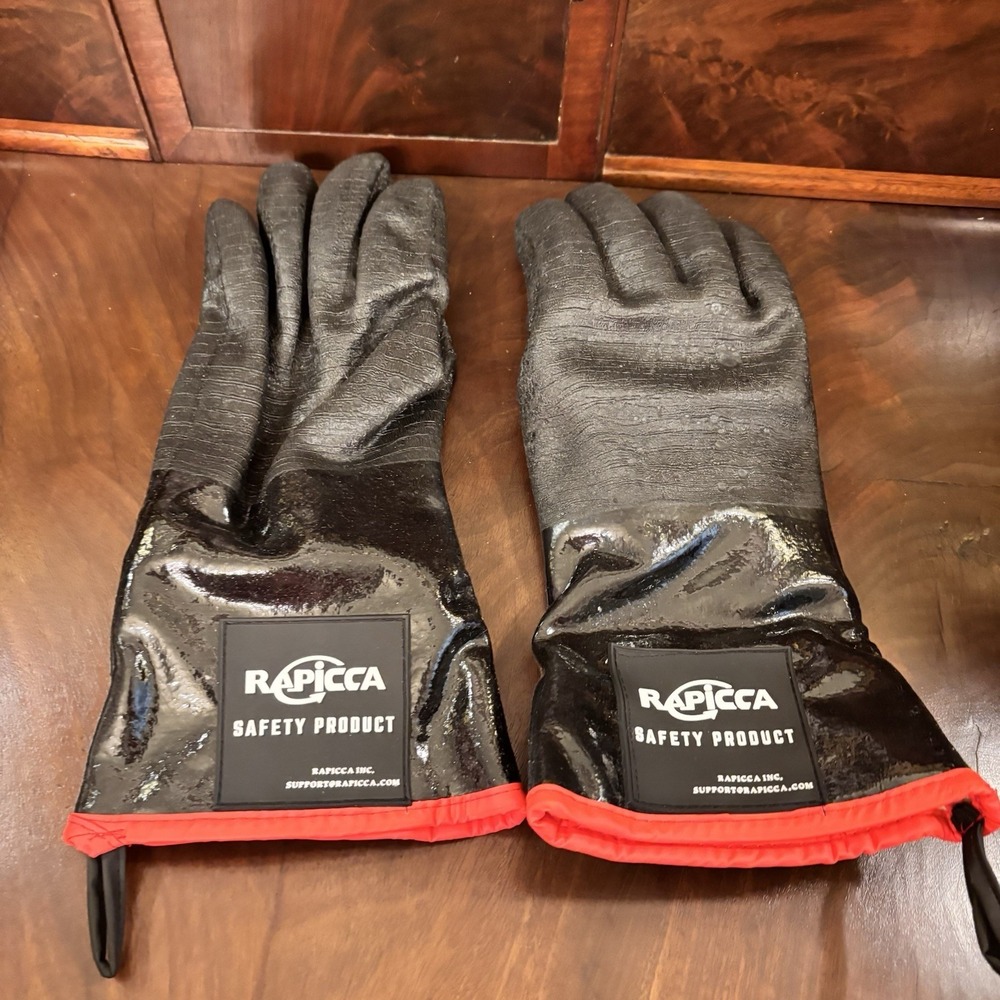 RAPICCA BBQ Grill Gloves XL Heat Resistant Oil Shield Neoprene Smoker Oven NWT‎